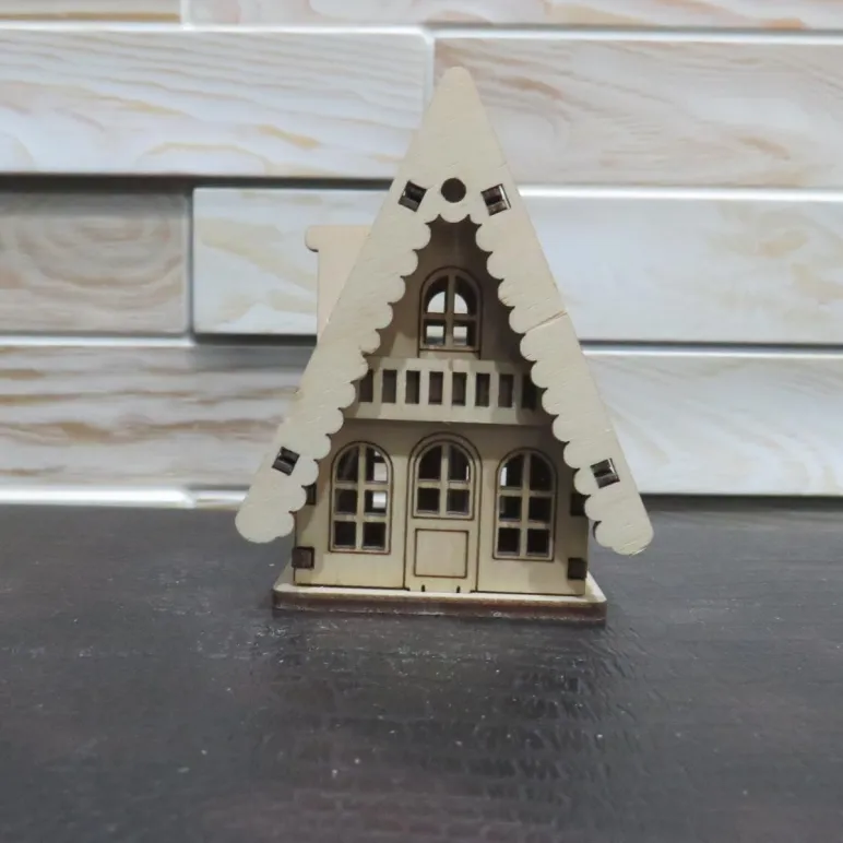 Набор деревянных заготовок «Деревенька на опушке» (7 домиков + мельница)